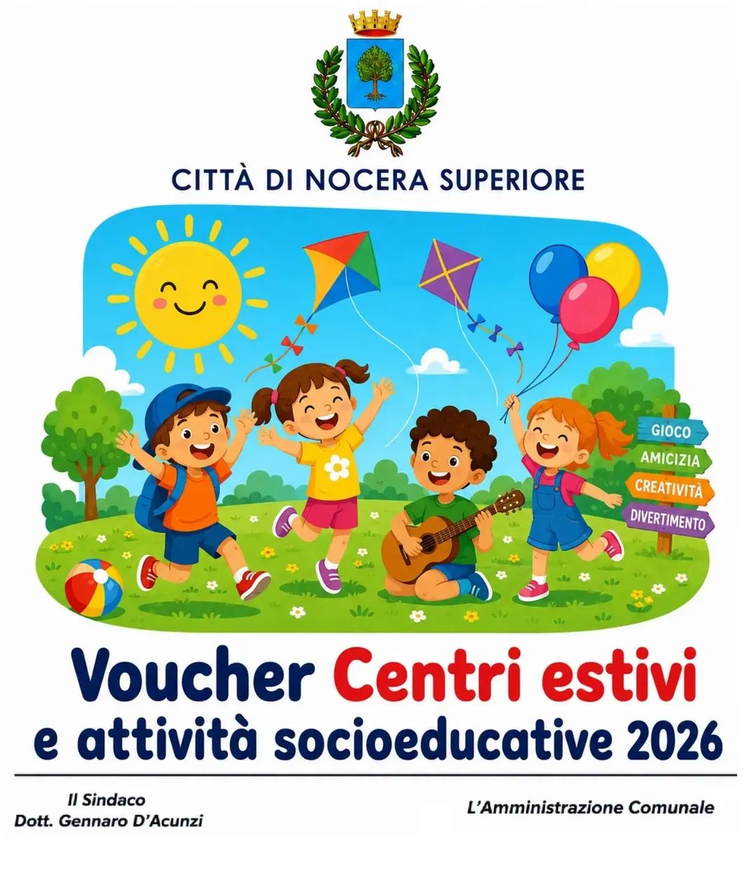 Un'estate da vivere insieme -  aperte le domande per i voucher dei Centri Estivi 2026!