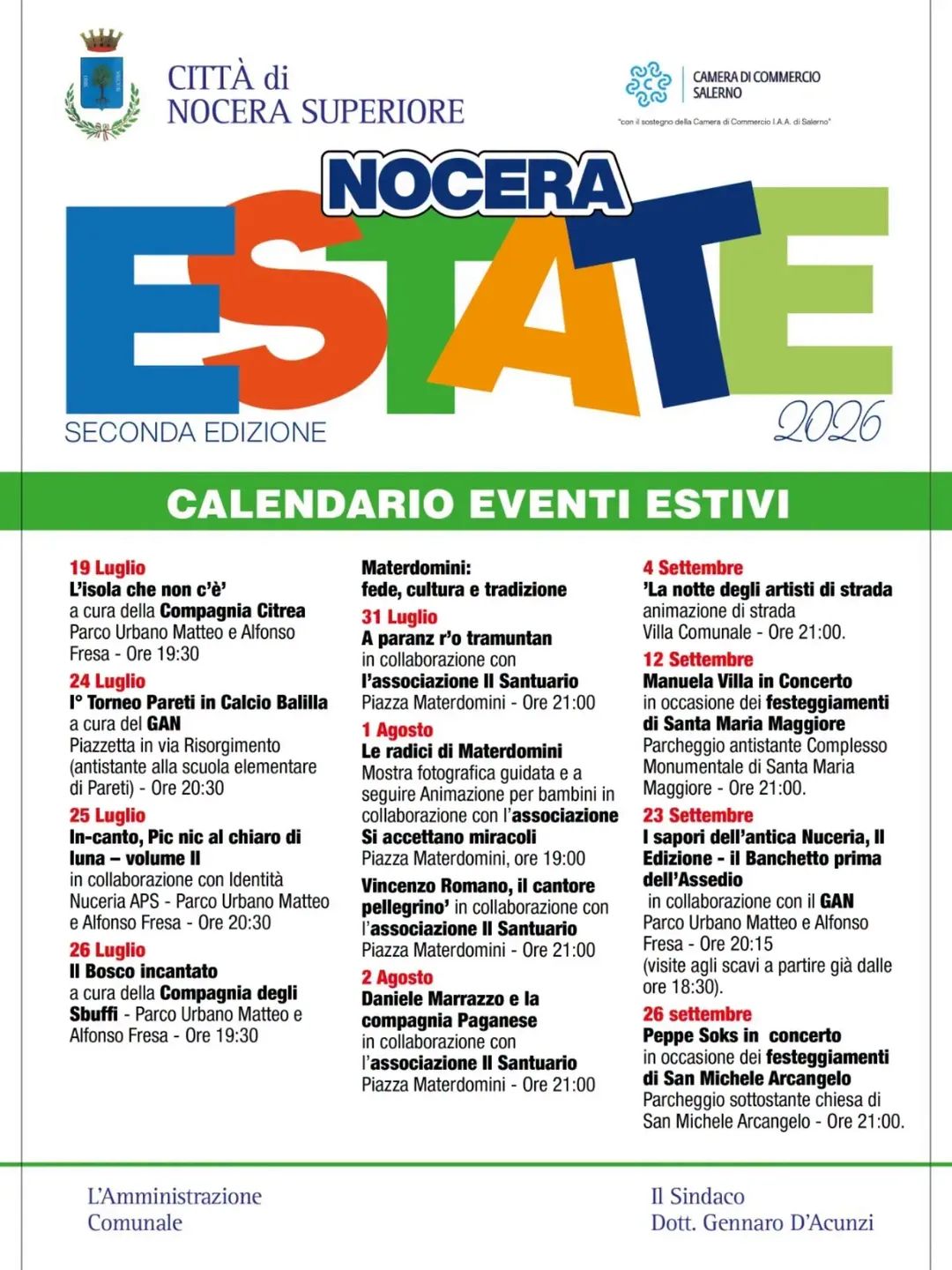 Nocera estate 2026- Un'estate da vivere insieme