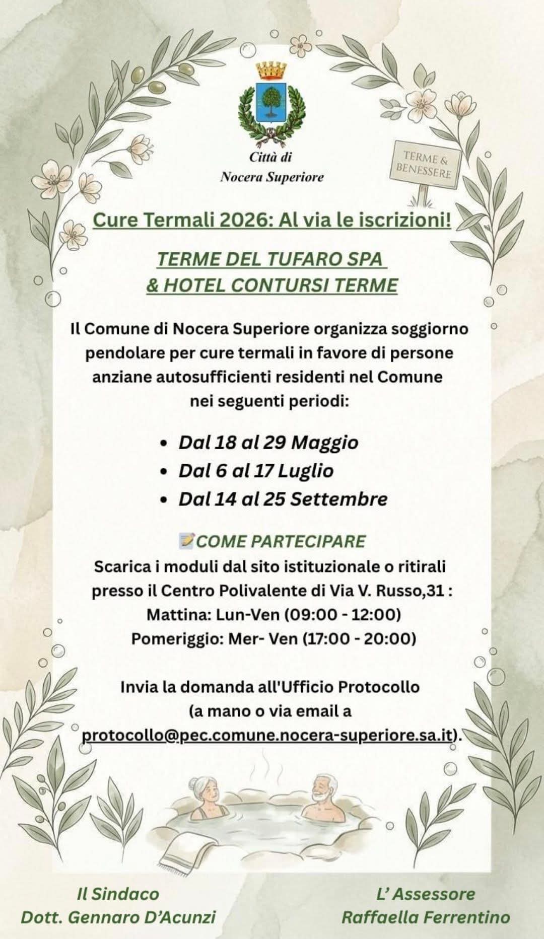 Salute e benessere: ripartono i cicli termali