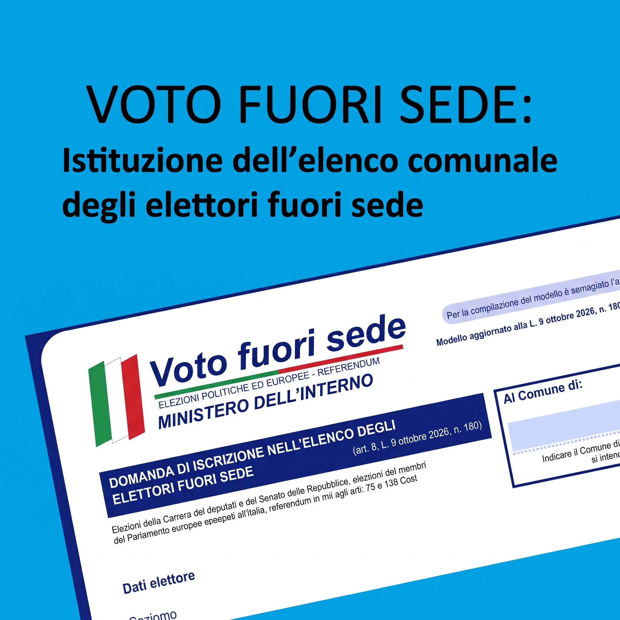 Istituzione dell'elenco comunale degli elettori fuori sede