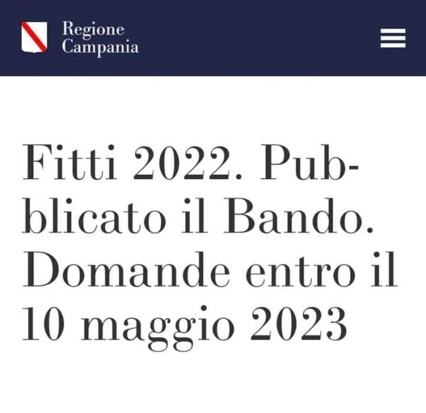 Immagine: PUBBLICATO IL BANDO FITTI ANNUALITA' 2022